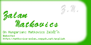 zalan matkovics business card